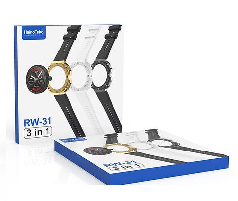 Haino Teko RW31 SmartWatch: German | 3 in 1 Triple Case | 2 Sets Strap | Android/iOS Compatible