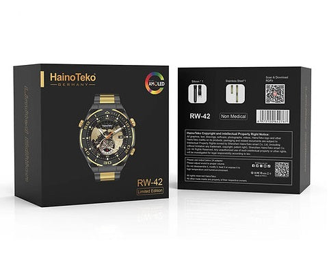 Haino Teko RW-42 | Round Shape | Large Screen AMOLED Display | Smart Watch With 2 Pair Straps