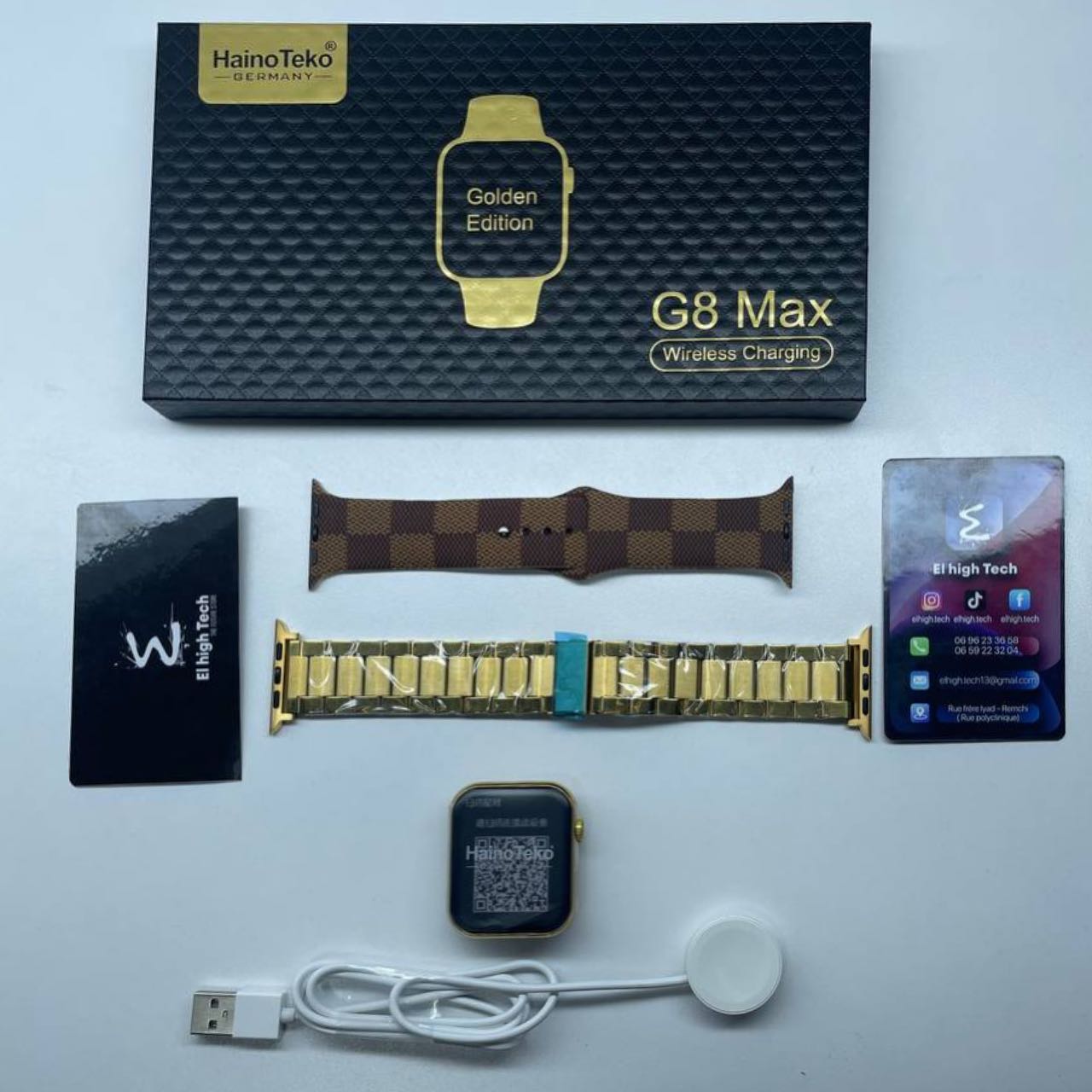 Haino Teko G8 Max Golden Edition Smart Watch: 45mm Display | Bluetooth Calling | Wireless Charging | Includes Extra Strap